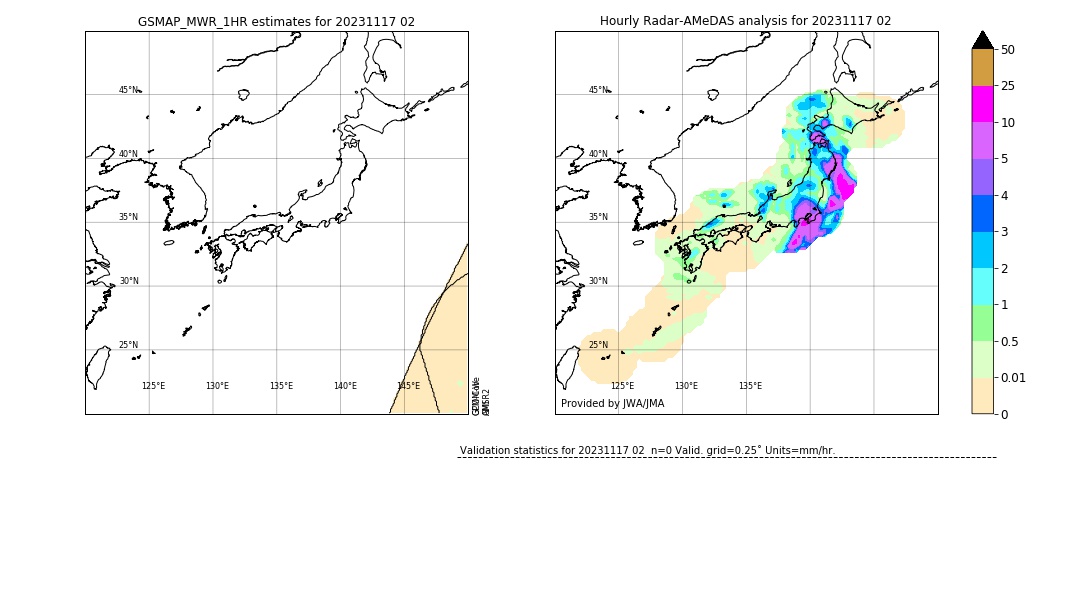 GSMaP MWR validation image. 2023/11/17 02