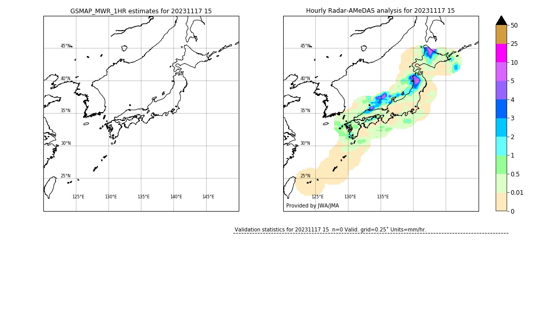 GSMaP MWR validation image. 2023/11/17 15