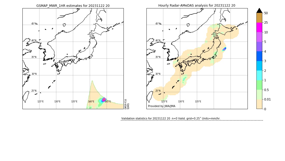 GSMaP MWR validation image. 2023/11/22 20