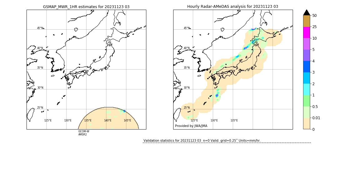 GSMaP MWR validation image. 2023/11/23 03