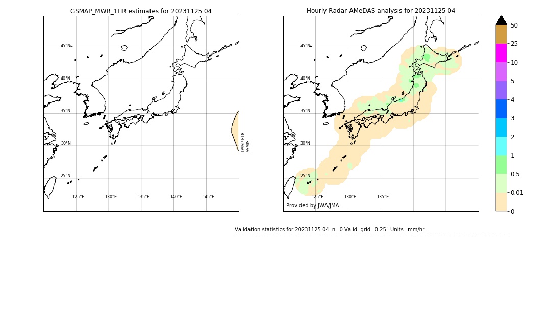 GSMaP MWR validation image. 2023/11/25 04