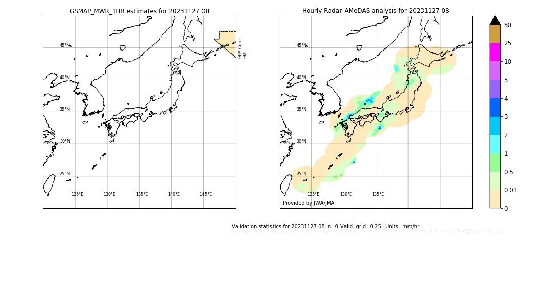 GSMaP MWR validation image. 2023/11/27 08