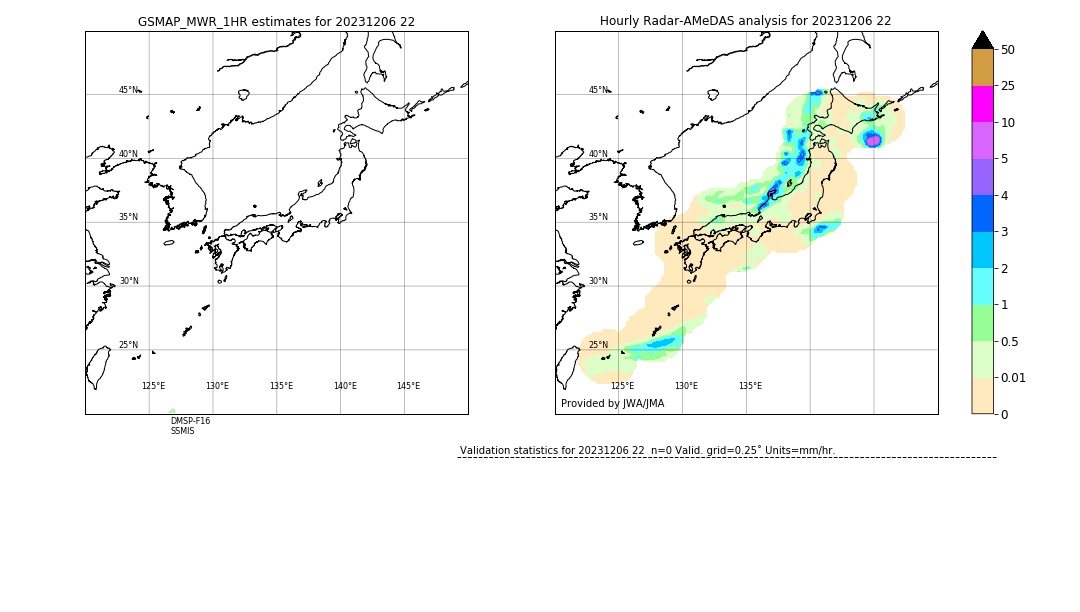 GSMaP MWR validation image. 2023/12/06 22