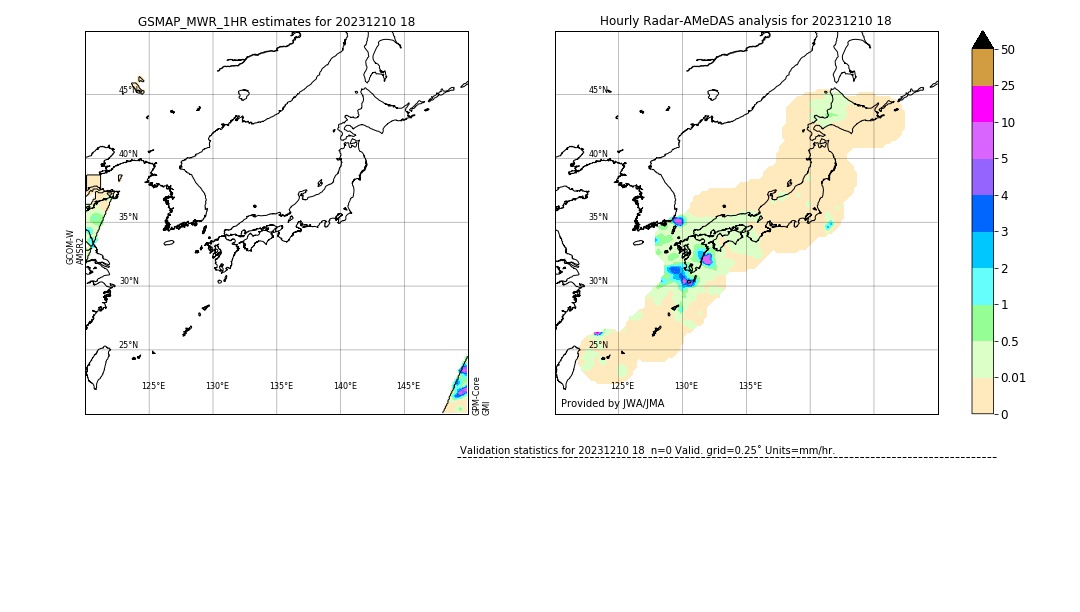 GSMaP MWR validation image. 2023/12/10 18