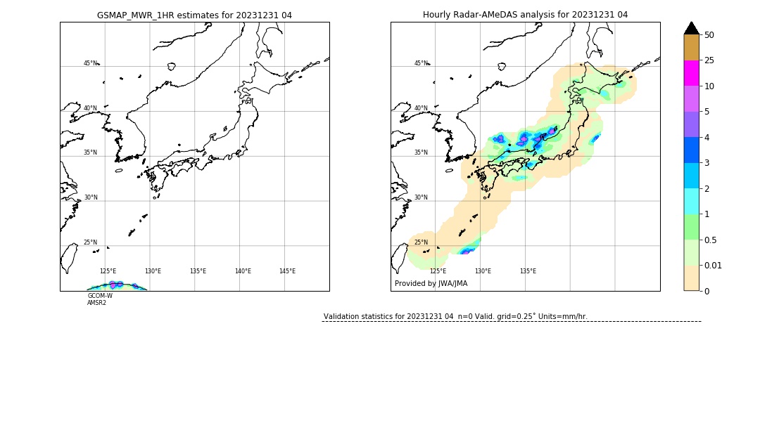 GSMaP MWR validation image. 2023/12/31 04