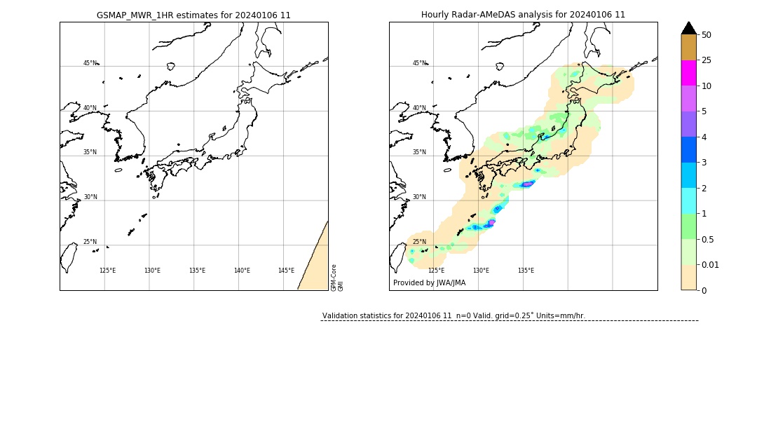 GSMaP MWR validation image. 2024/01/06 11