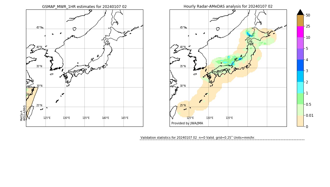 GSMaP MWR validation image. 2024/01/07 02