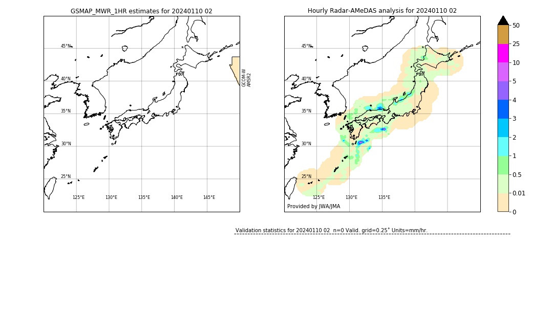 GSMaP MWR validation image. 2024/01/10 02