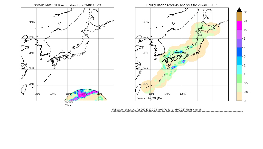 GSMaP MWR validation image. 2024/01/10 03