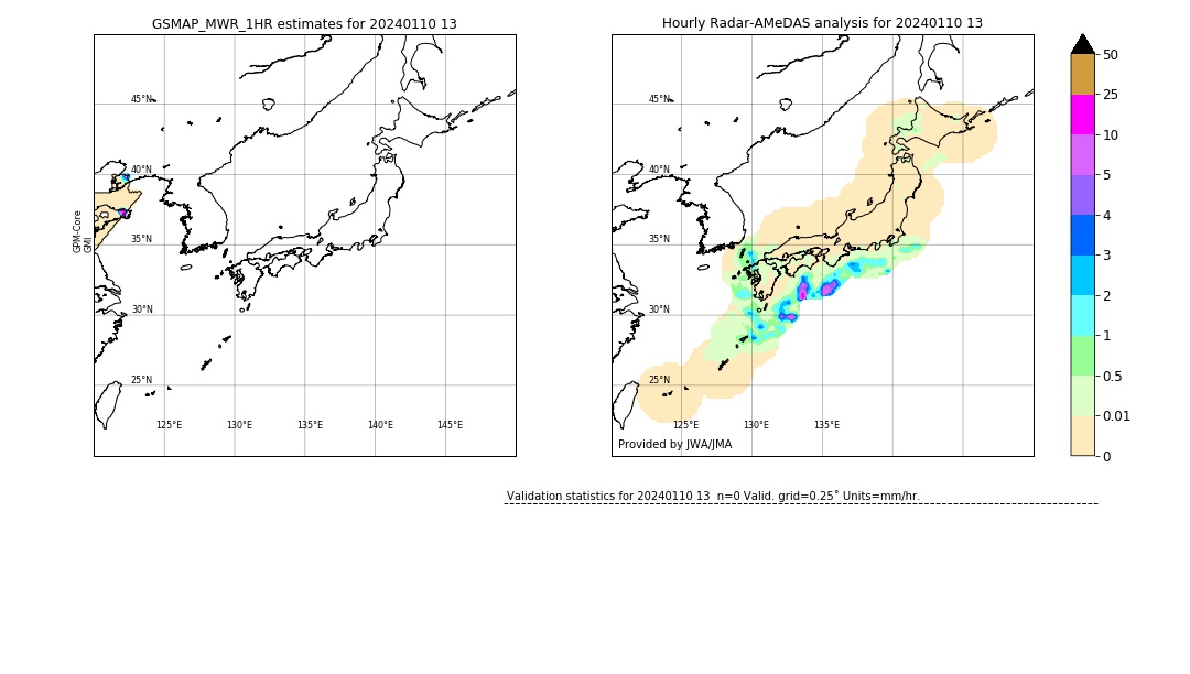 GSMaP MWR validation image. 2024/01/10 13