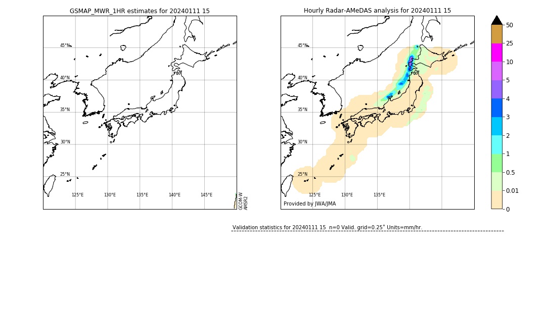 GSMaP MWR validation image. 2024/01/11 15