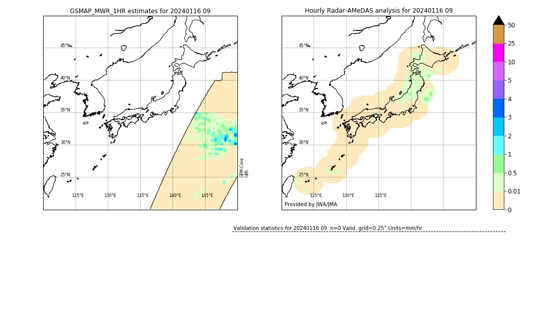 GSMaP MWR validation image. 2024/01/16 09