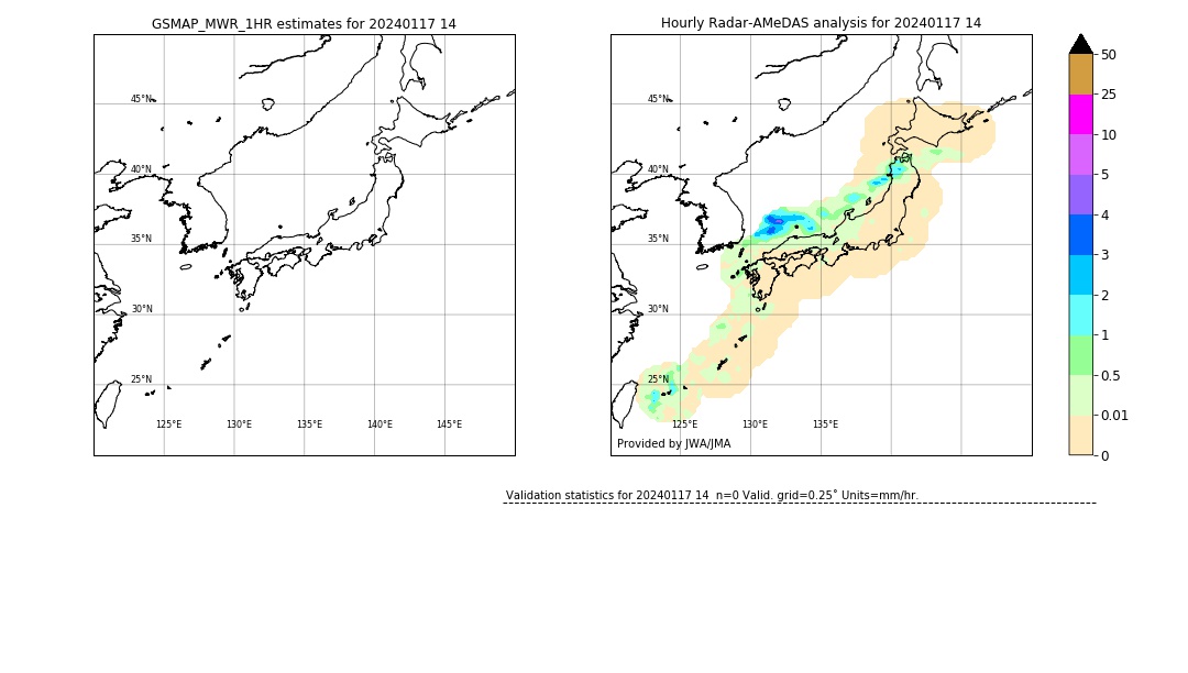 GSMaP MWR validation image. 2024/01/17 14