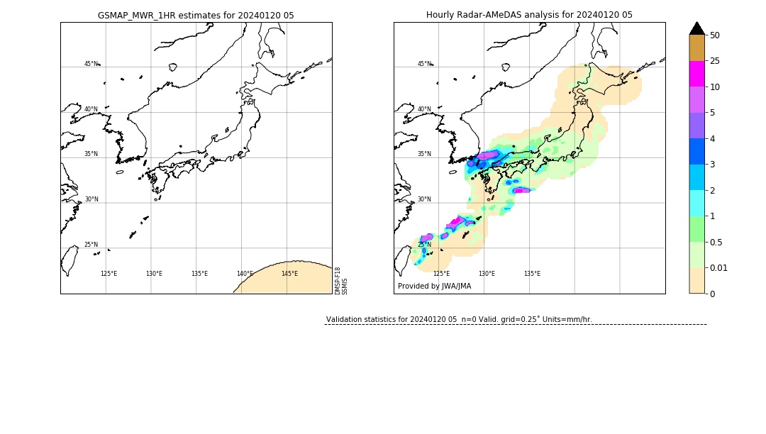 GSMaP MWR validation image. 2024/01/20 05
