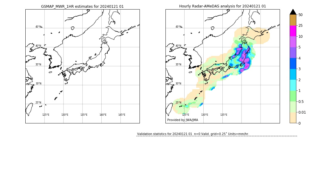 GSMaP MWR validation image. 2024/01/21 01