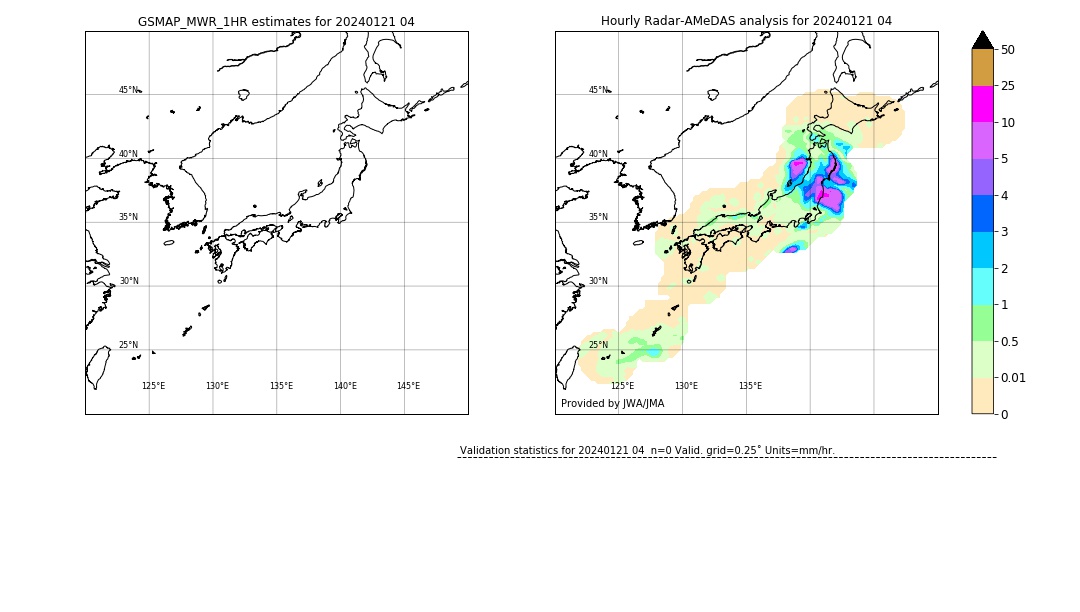 GSMaP MWR validation image. 2024/01/21 04