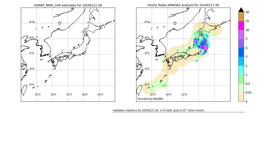 GSMaP MWR validation image. 2024/01/21 06