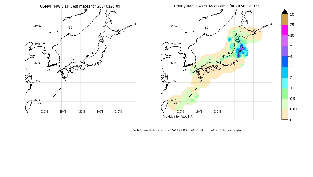 GSMaP MWR validation image. 2024/01/21 09