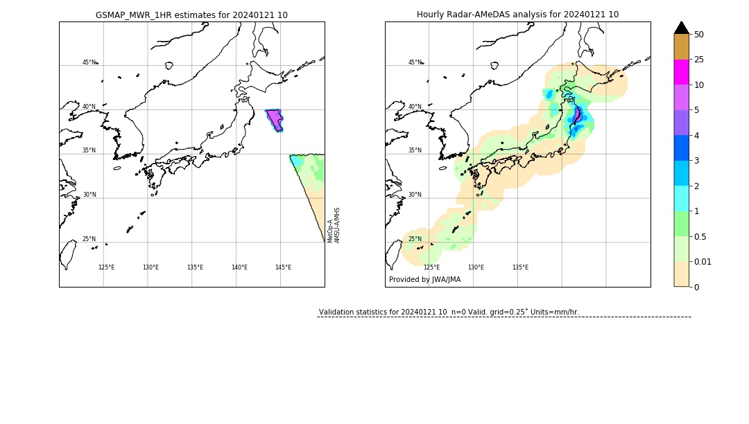 GSMaP MWR validation image. 2024/01/21 10