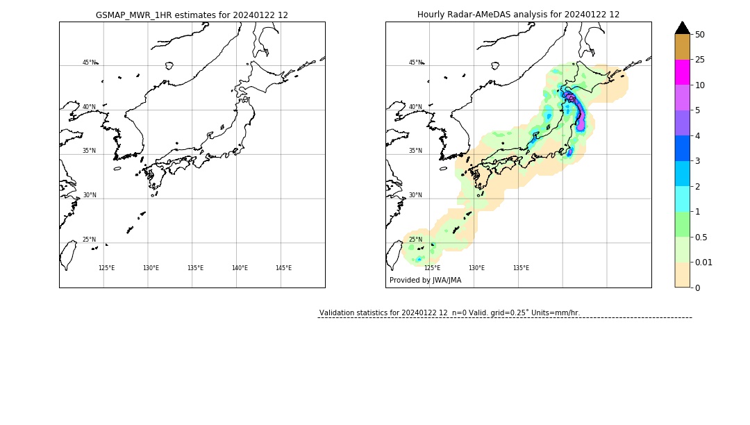 GSMaP MWR validation image. 2024/01/22 12