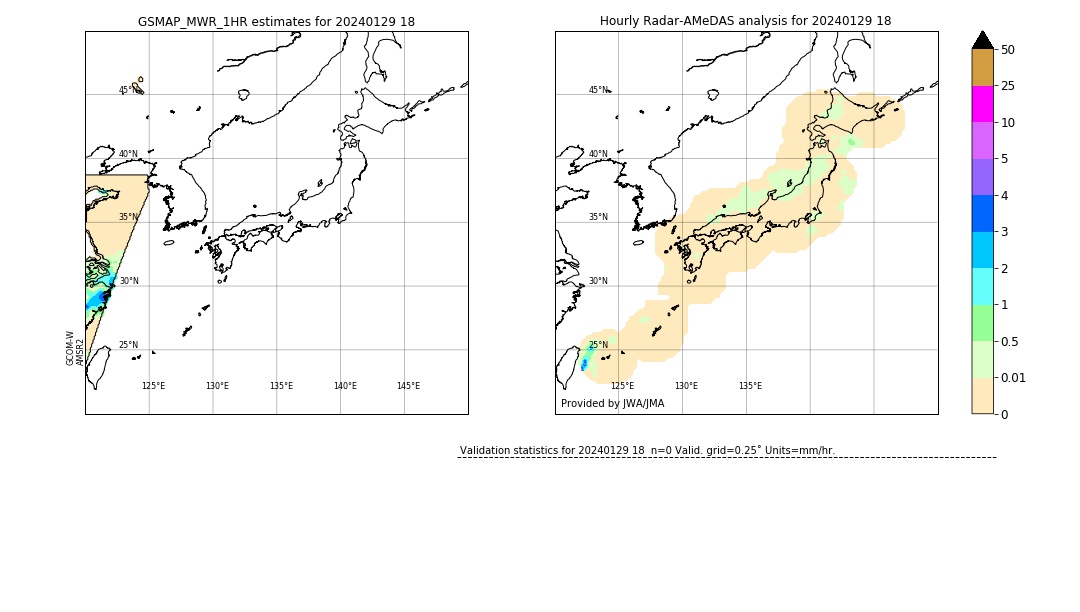 GSMaP MWR validation image. 2024/01/29 18