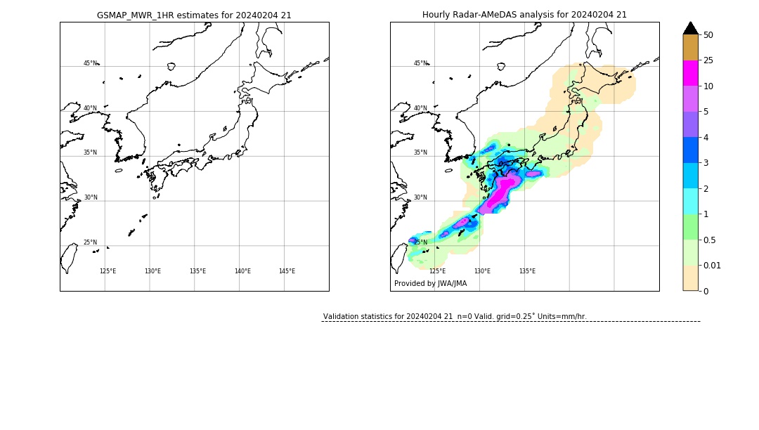 GSMaP MWR validation image. 2024/02/04 21