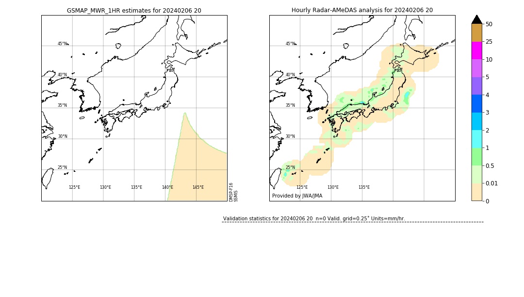 GSMaP MWR validation image. 2024/02/06 20