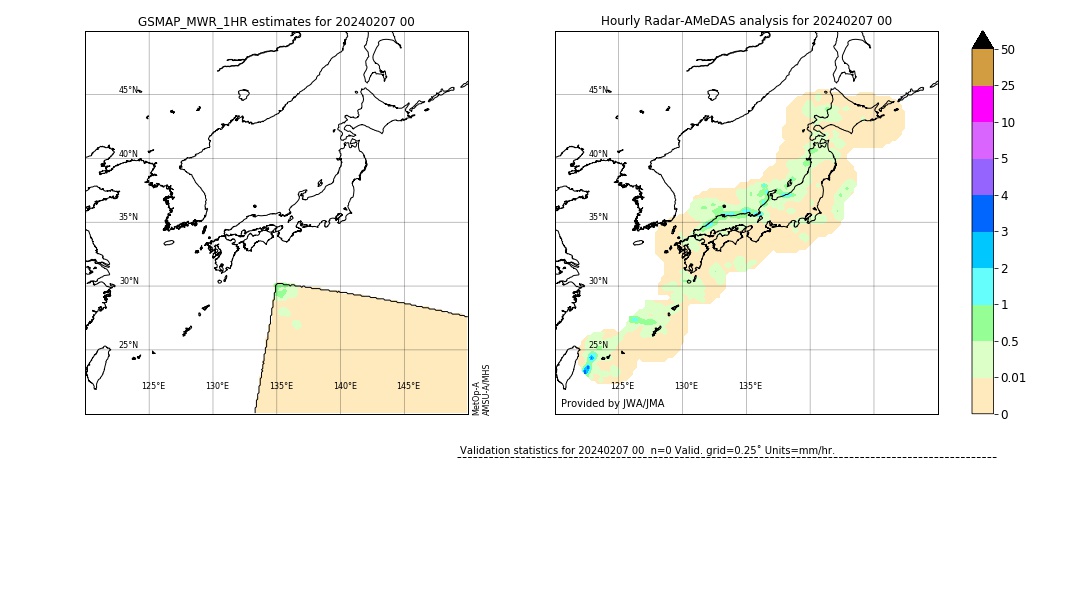 GSMaP MWR validation image. 2024/02/07 00