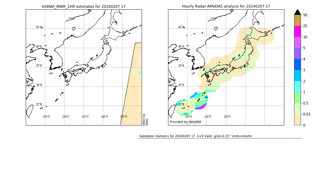 GSMaP MWR validation image. 2024/02/07 17