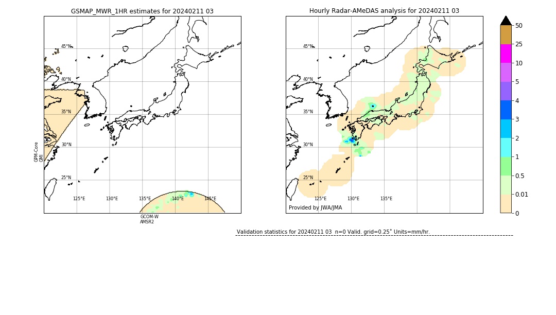 GSMaP MWR validation image. 2024/02/11 03