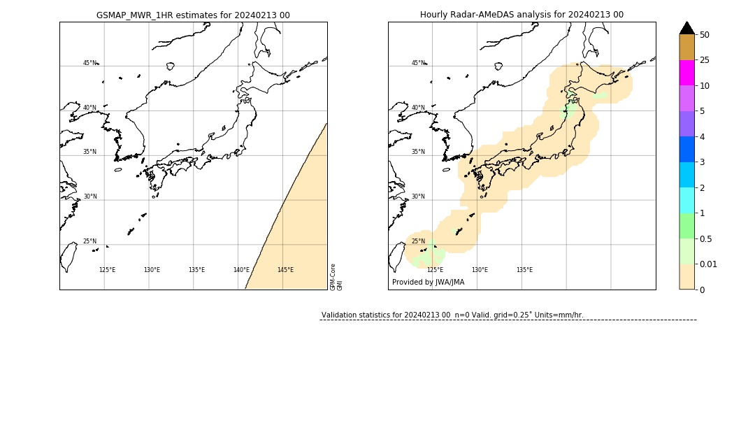 GSMaP MWR validation image. 2024/02/13 00