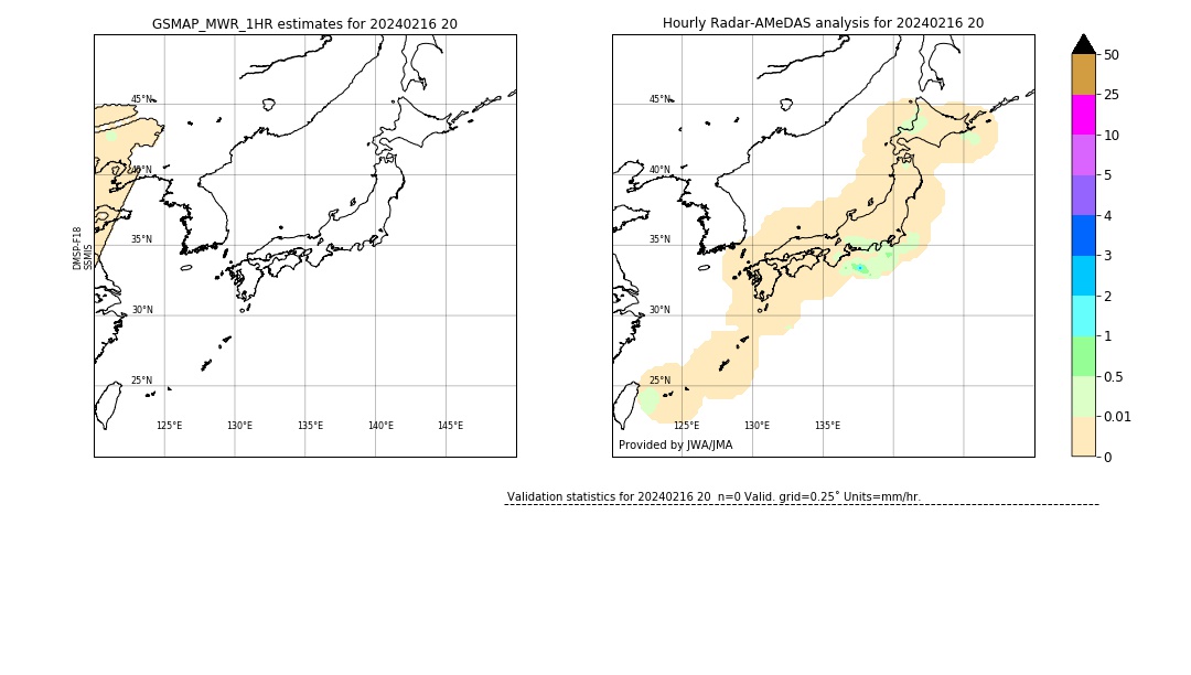 GSMaP MWR validation image. 2024/02/16 20