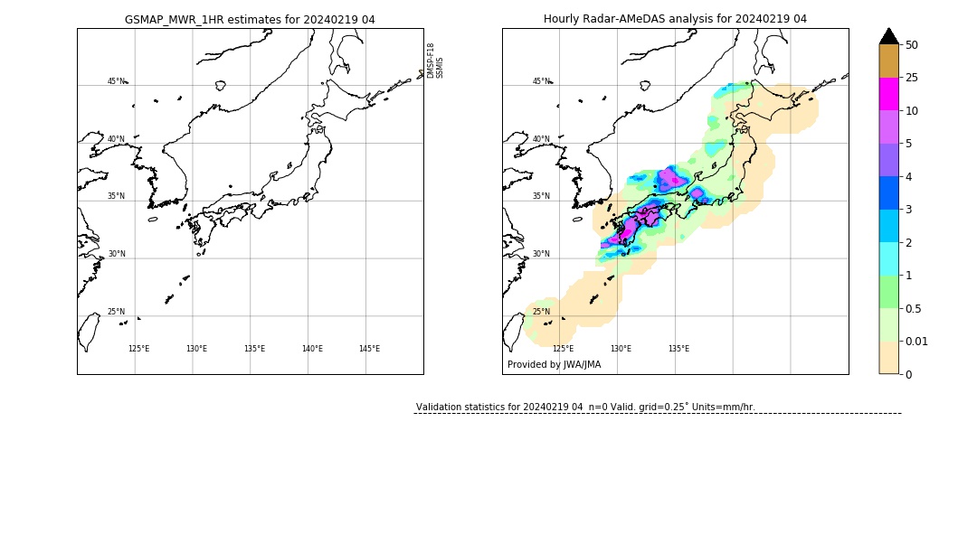 GSMaP MWR validation image. 2024/02/19 04