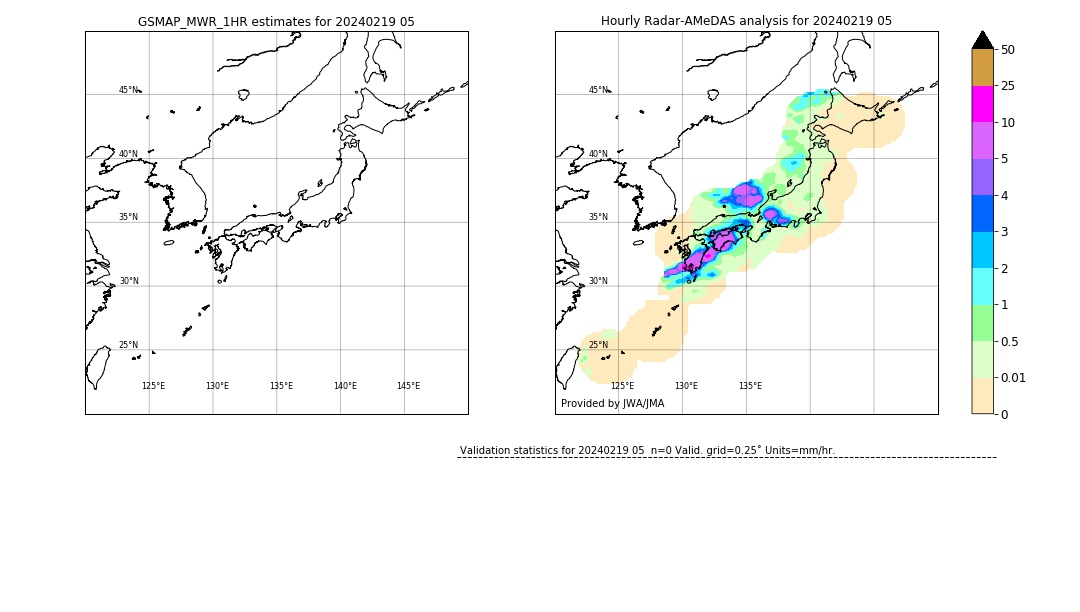 GSMaP MWR validation image. 2024/02/19 05