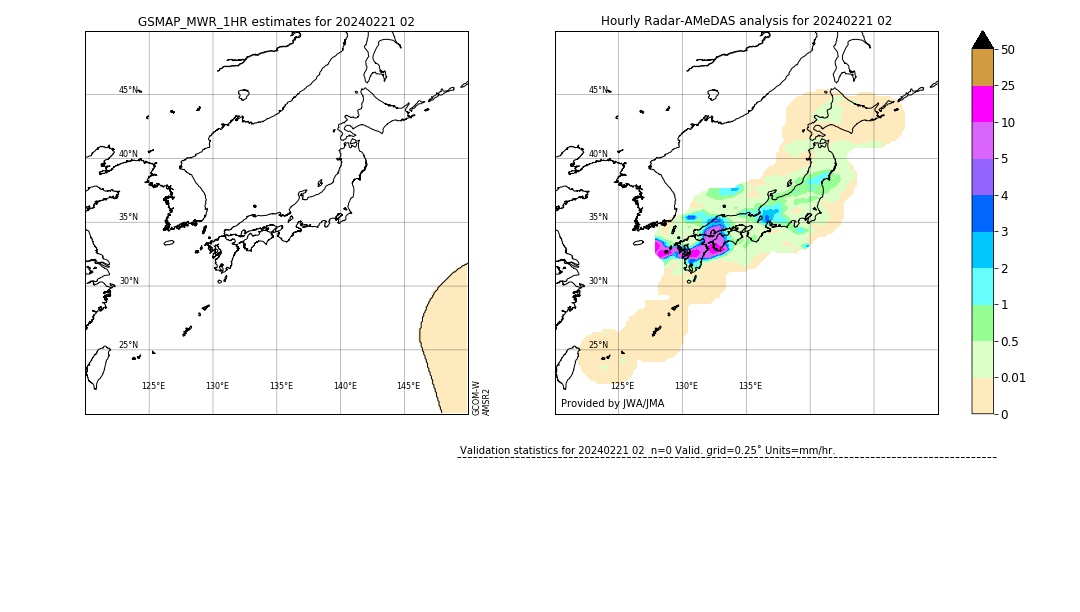 GSMaP MWR validation image. 2024/02/21 02