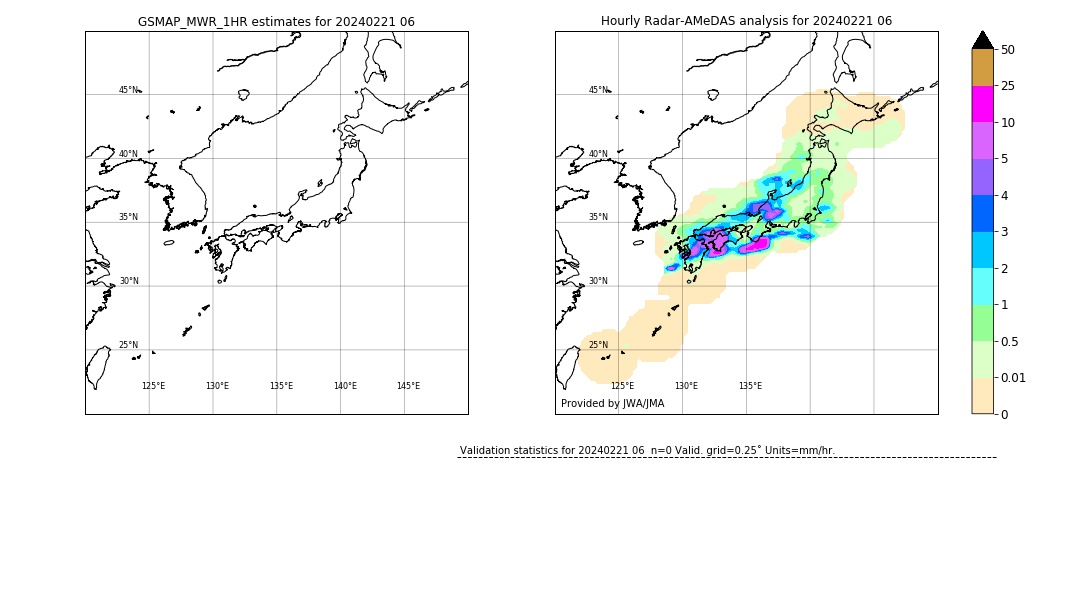 GSMaP MWR validation image. 2024/02/21 06