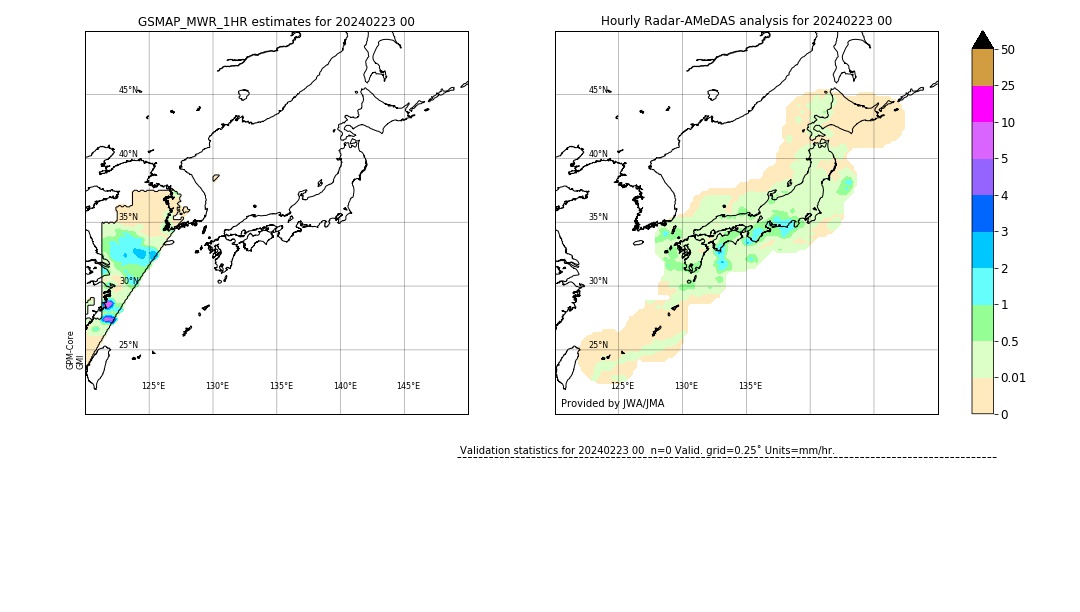 GSMaP MWR validation image. 2024/02/23 00