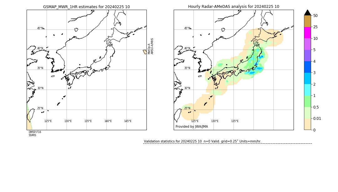 GSMaP MWR validation image. 2024/02/25 10