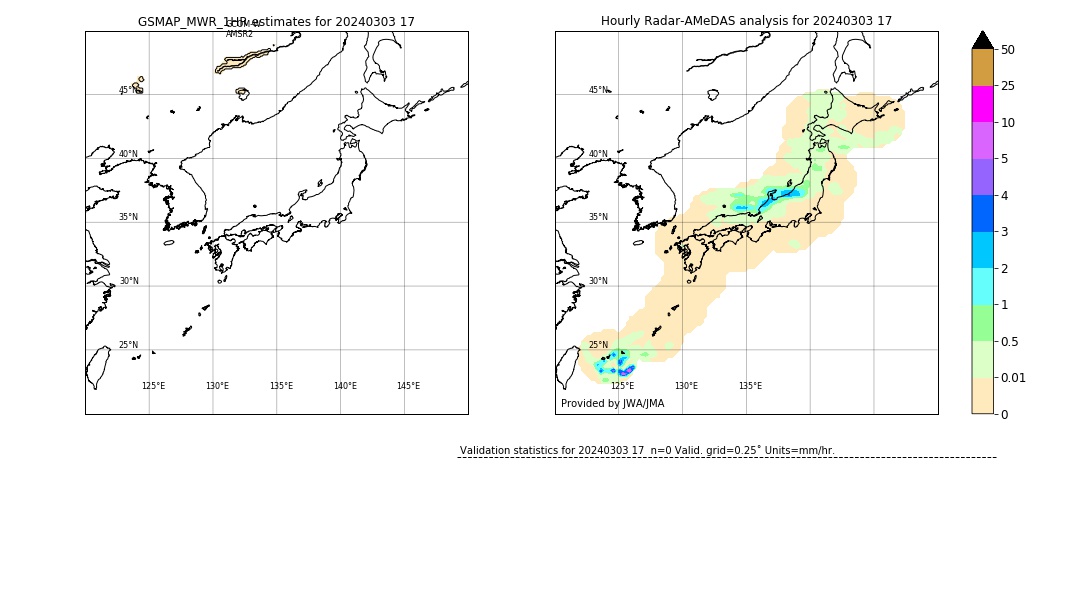 GSMaP MWR validation image. 2024/03/03 17