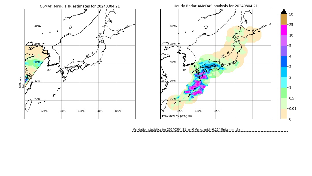 GSMaP MWR validation image. 2024/03/04 21