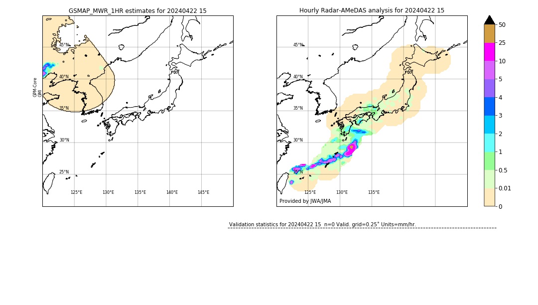 GSMaP MWR validation image. 2024/04/22 15