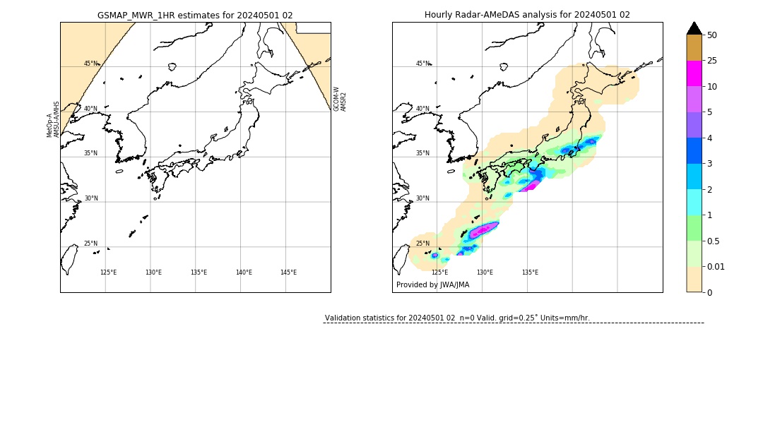 GSMaP MWR validation image. 2024/05/01 02