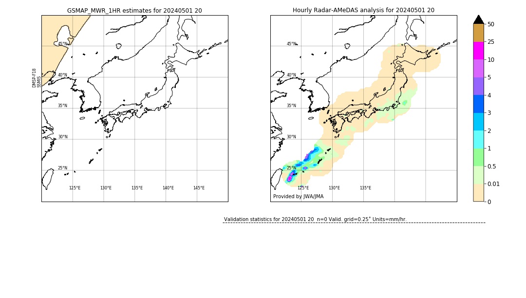 GSMaP MWR validation image. 2024/05/01 20