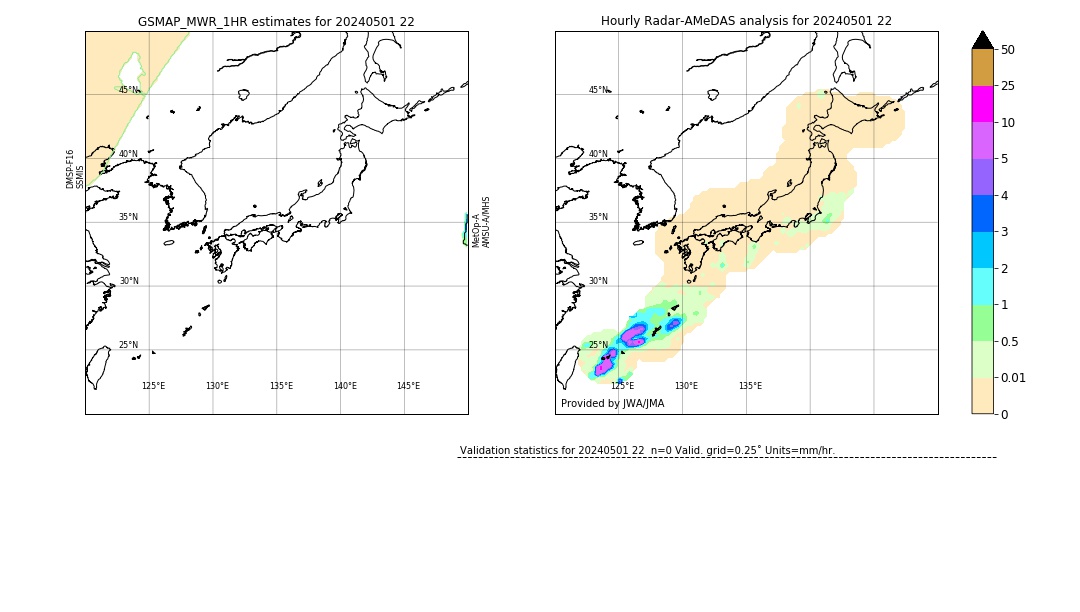 GSMaP MWR validation image. 2024/05/01 22