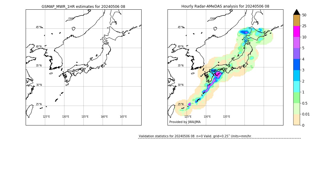 GSMaP MWR validation image. 2024/05/06 08