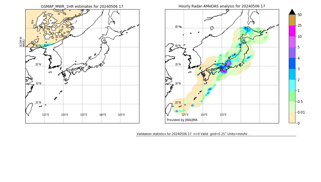 GSMaP MWR validation image. 2024/05/06 17