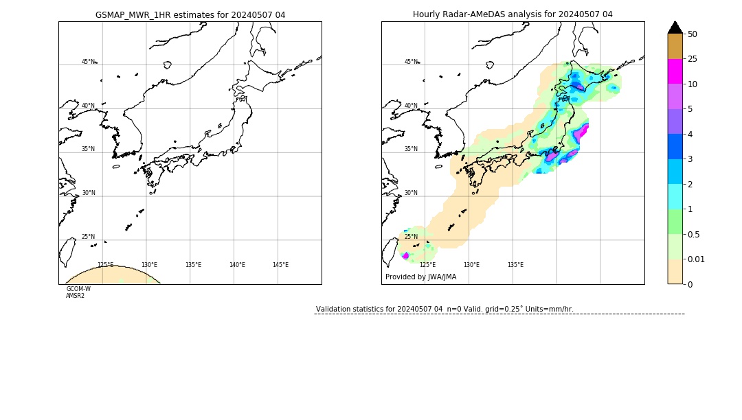 GSMaP MWR validation image. 2024/05/07 04