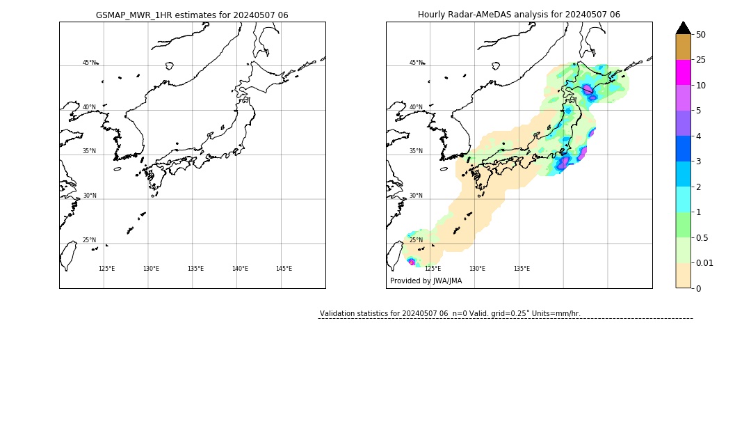 GSMaP MWR validation image. 2024/05/07 06