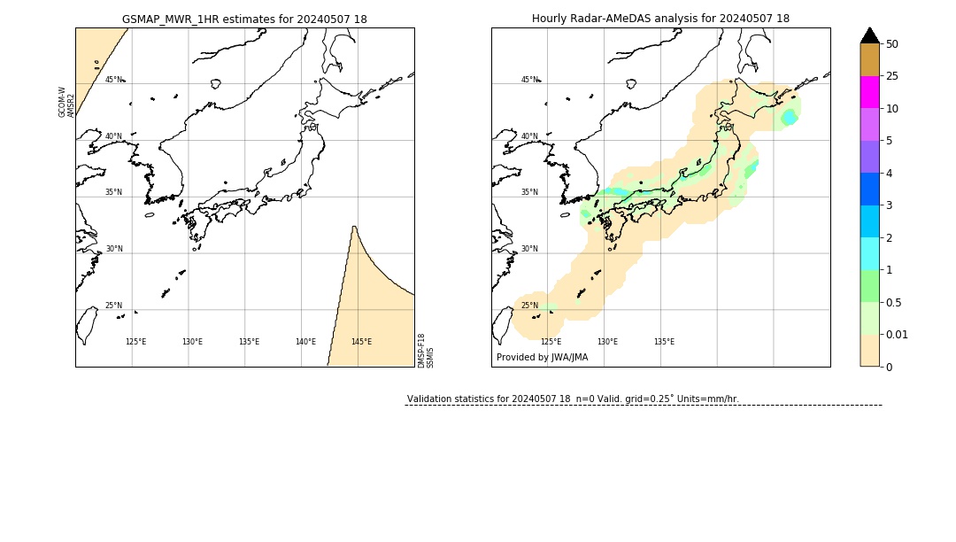 GSMaP MWR validation image. 2024/05/07 18