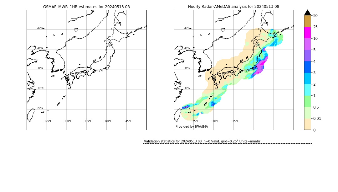 GSMaP MWR validation image. 2024/05/13 08